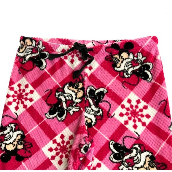Disney Women's Minne Mouse Pink Drawstring Waist Waffle Knit Pajama Pants Size M - Picture 3 of 8